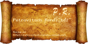 Petrovitsch Renátó névjegykártya
